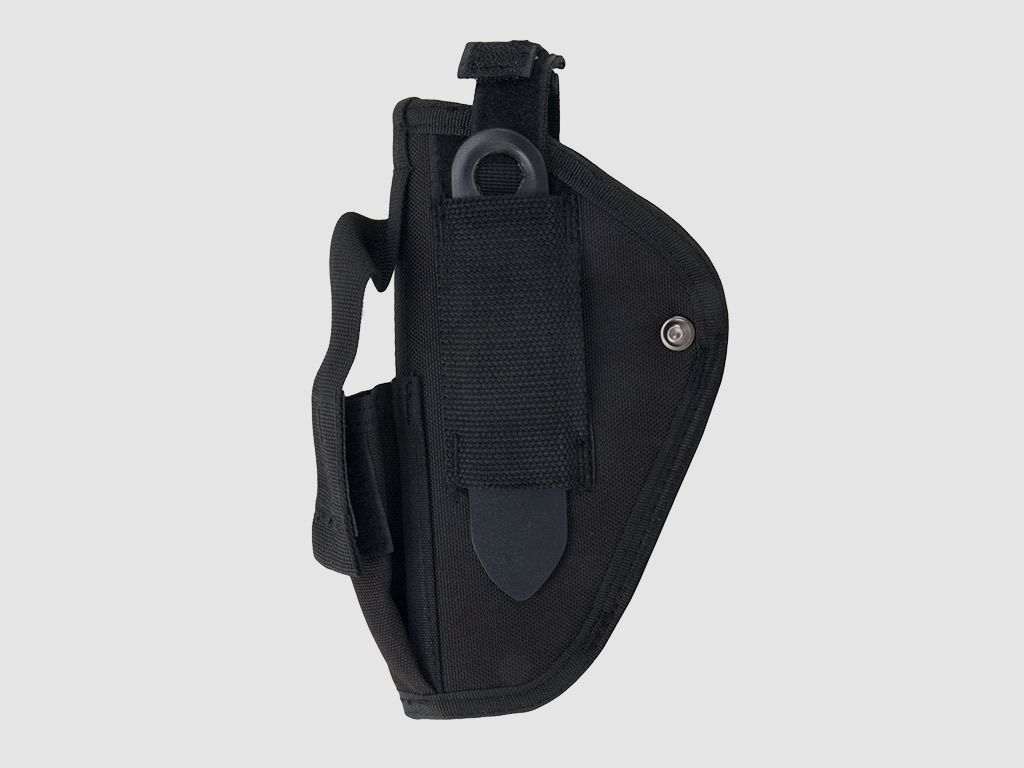 Schnellziehholster Formholster GĂĽrtelholster fĂĽr groĂźe Pistolen und Revolver mit Magazintasche Nylon links und rechts schwarz