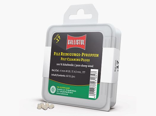 BALLISTOL Tapones de limpieza de fieltro Clásico Cal. .17 / 60 Pzs.