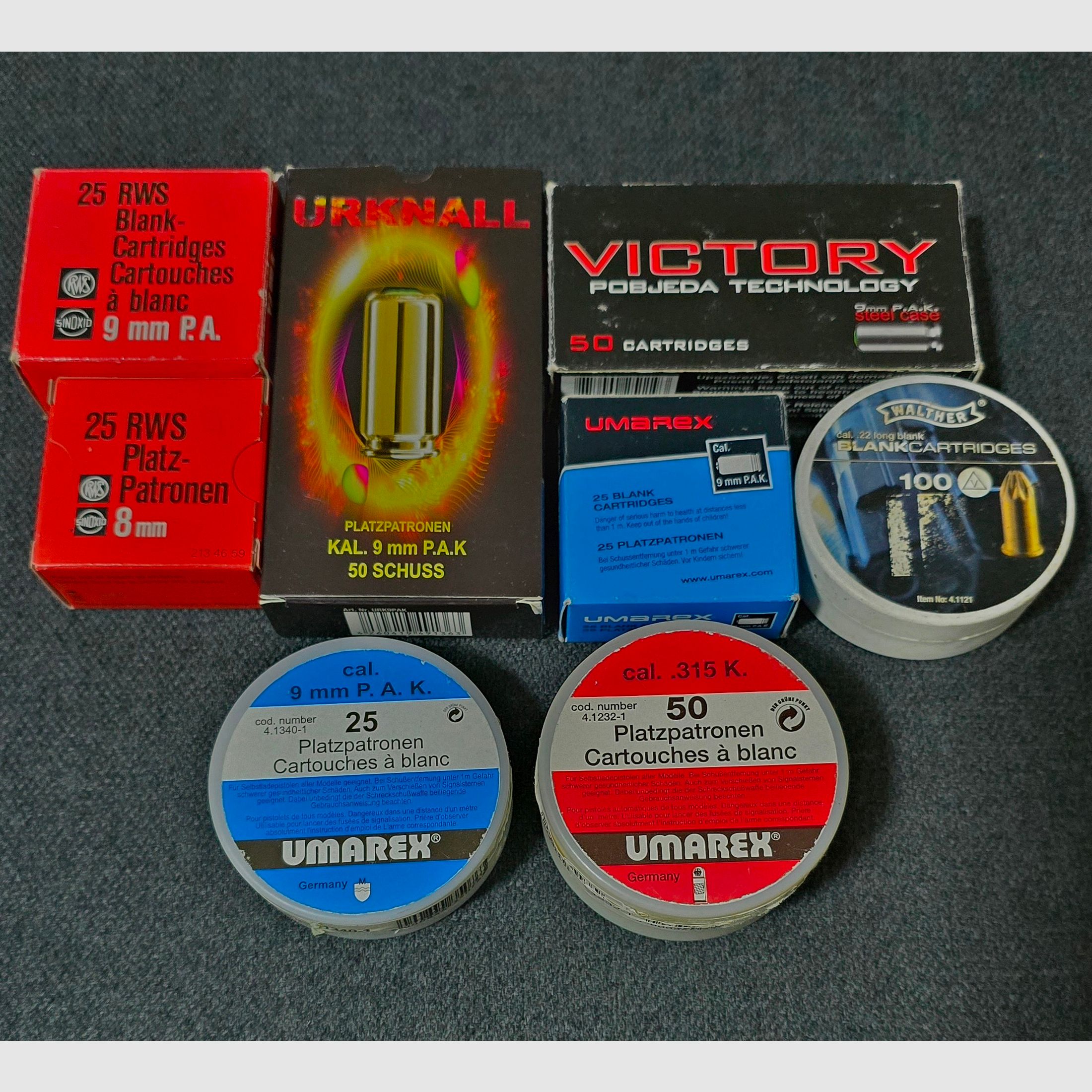 Platzpatronen für Schreckschusswaffen  Umarex Pobjeda Victory 9mm PAK RK 8mm