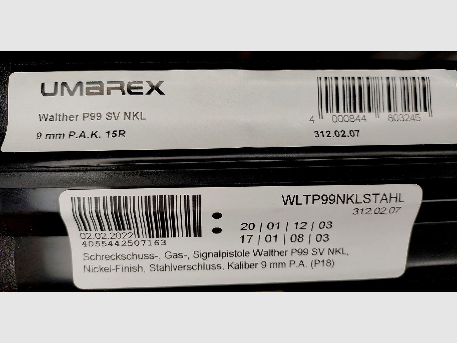 Premium Walther P99 SV NKL blank firing pistol 9 mm P.A.K. (PTB 762) P 99 Nickel-Finish [CNC-milled steel slide NKL] NEW!