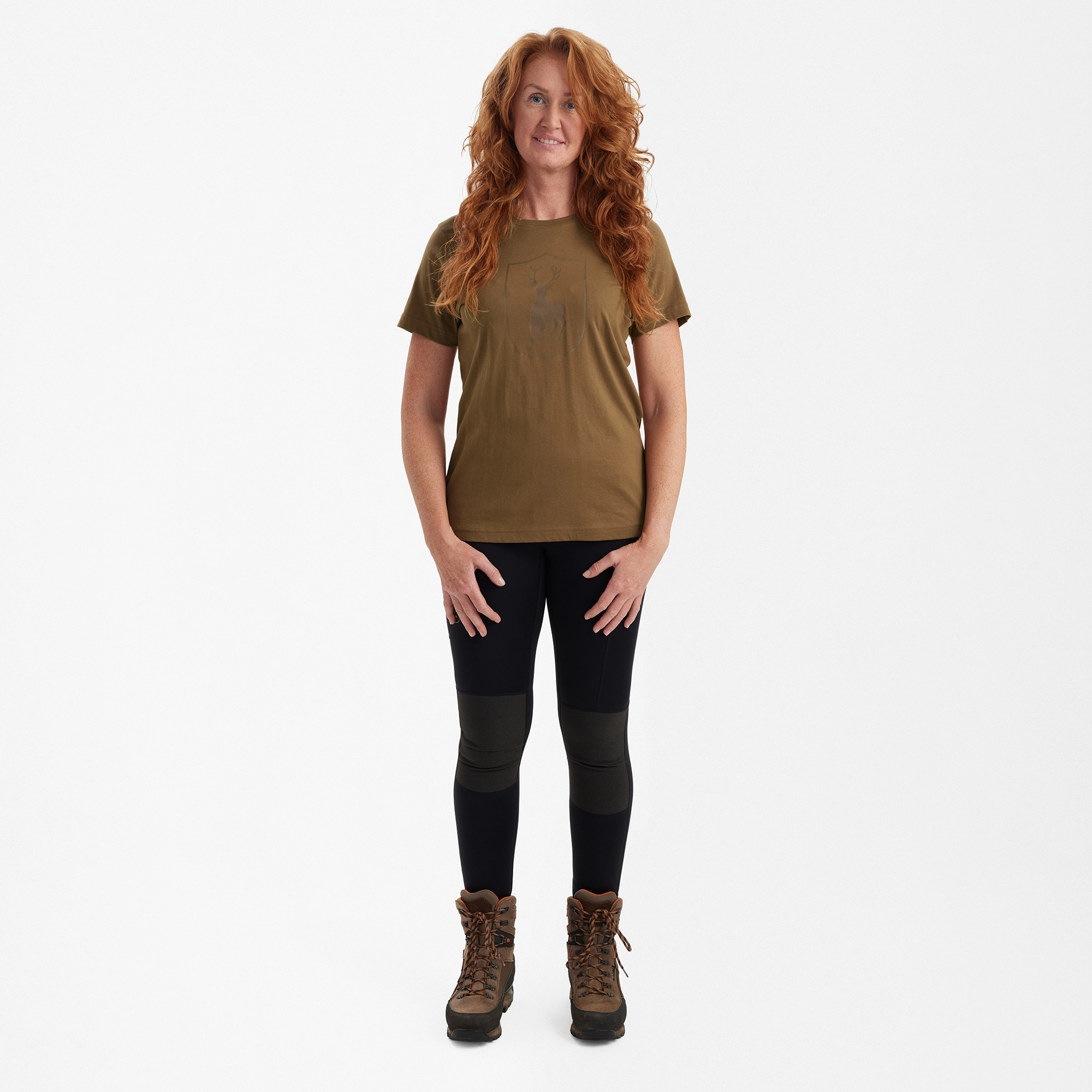 Camiseta de mujer Deerhunter con logotipo, marrón, 40, imagen 5 de 6
