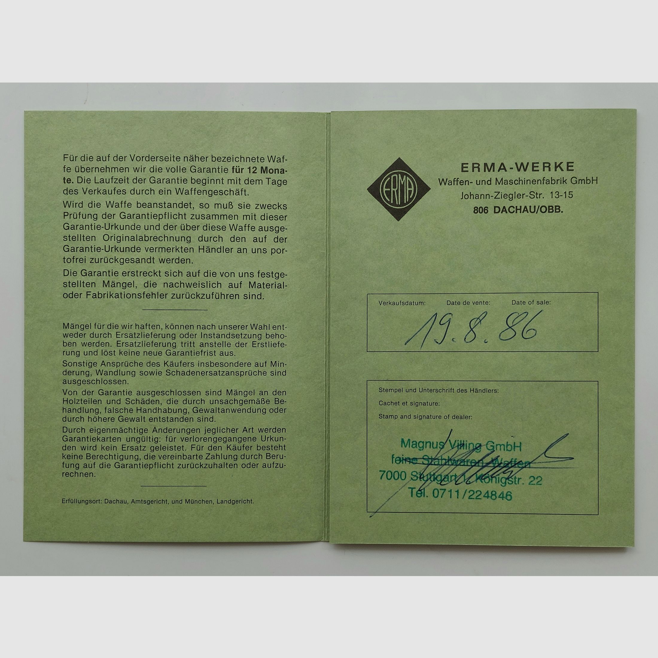 ERMA EGP 55 Cartouches à gaz et à blanc avec canon supplémentaire pour signaux