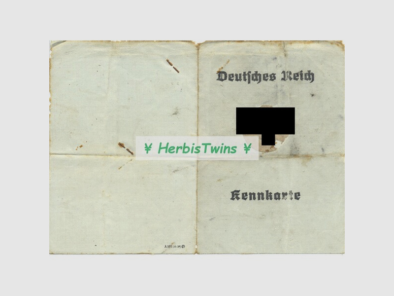 KENNKARTE DEUTSCHES REICH 1942 Kitzingen Unterfranken