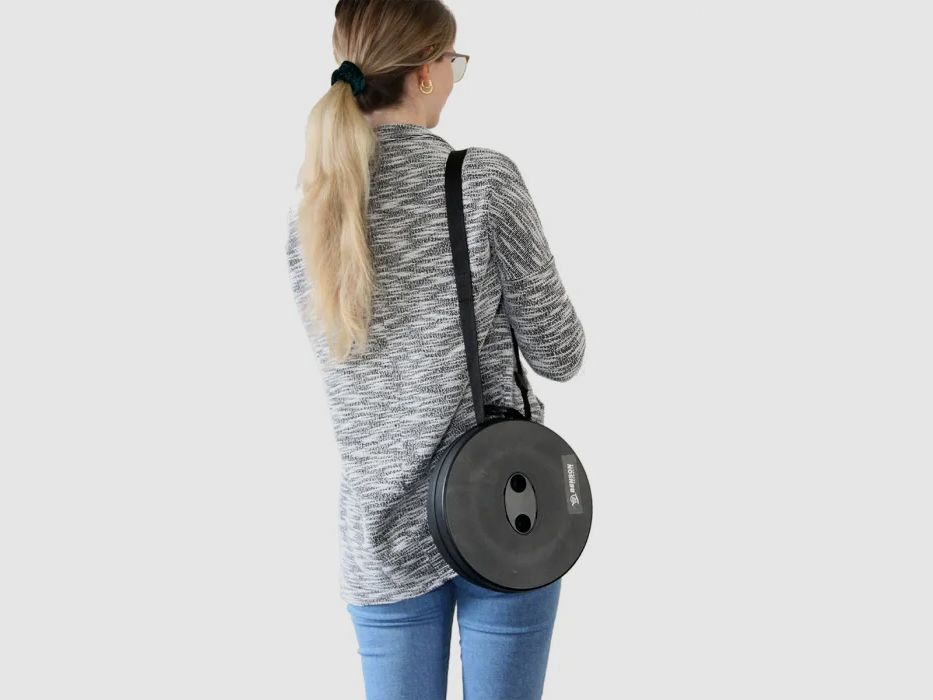 Mobiler Teleskophocker "Lightweight" - Tragkraft 130kg - Schwarz