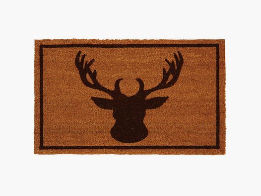 Lovergreen Outdoor Motiv Kokosnuss Fußmatte brauner Hirschkopf