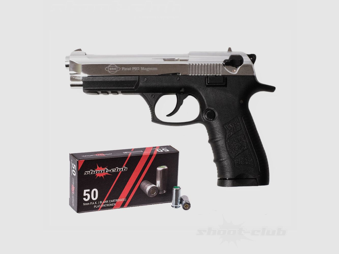 Ekol P92 Magnum Schreckschusspistol 9mmPAK Chrom Platzpatronen