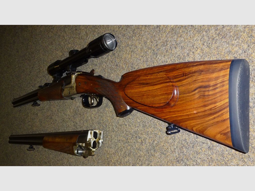 BBF /BDF HEYM Mod. 88 7x57R +16/70 con canna intercambiabile su BDF 16/70. Con "Kaps" ZF 4 volte. Spedizione in tutta l'UE