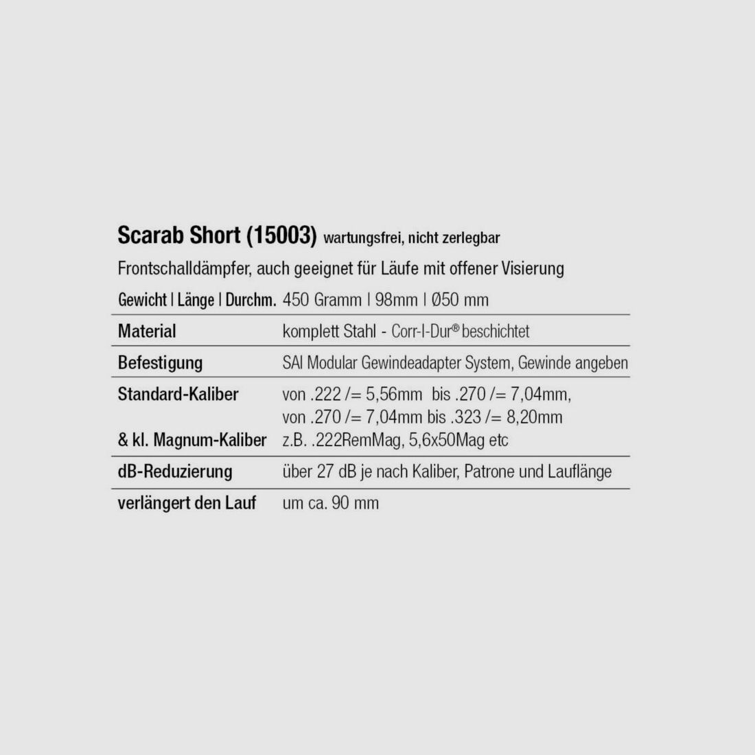 SmallArms Industries Scarab Short Black .222-.270
