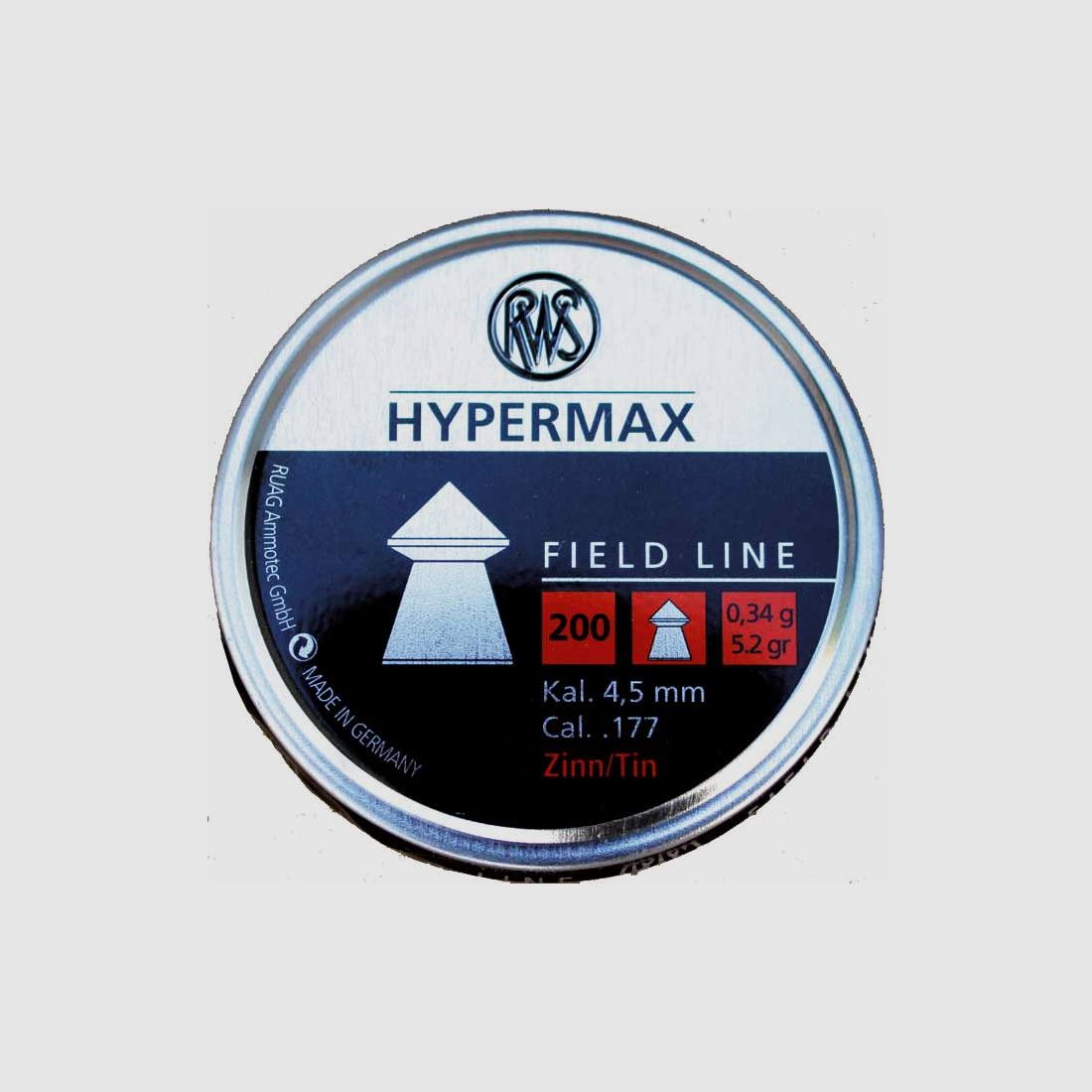 RWS Hyper Max sans plomb 4,5 mm 200 pcs.