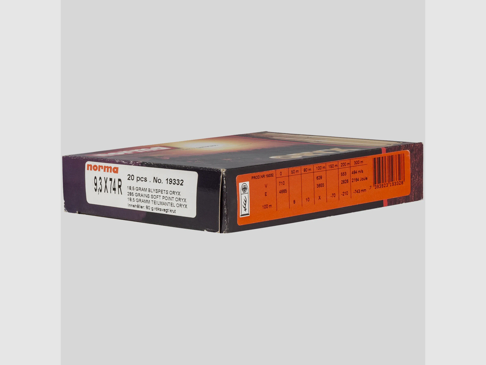 Büchsenpatronen Norma ORYX 9,3x74R Teilmantel  18,5g / 285gr. !!!