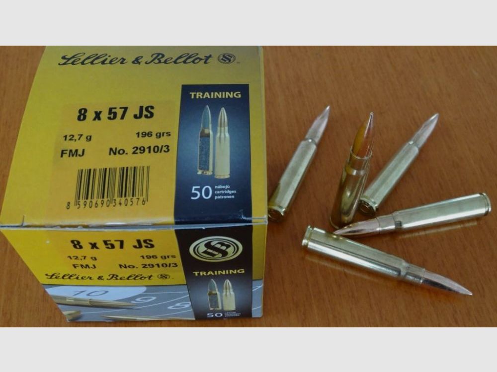 Sellier & Bellot 50 cartridges: Sellier & Bellot, 8x57 IS, full metal jacket
