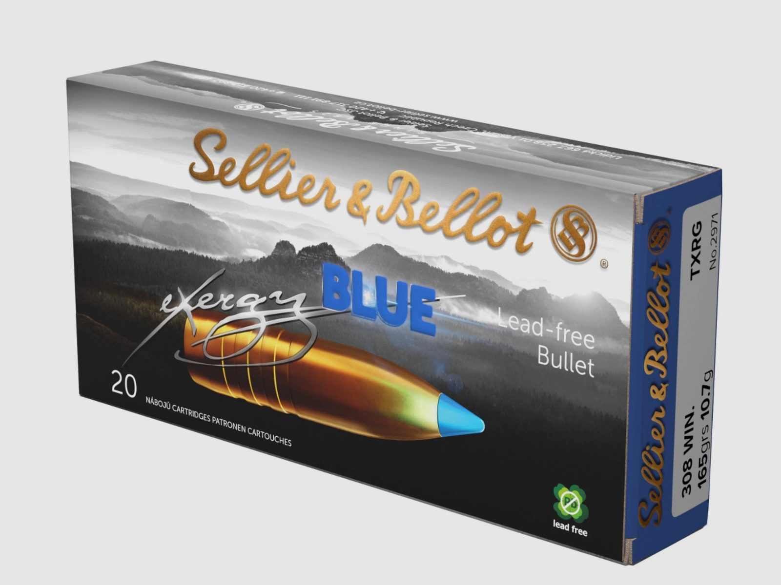 Sellier & Bellot 192310 .308 Win. TXRG punta eXergy azul 10,7g 165grs.