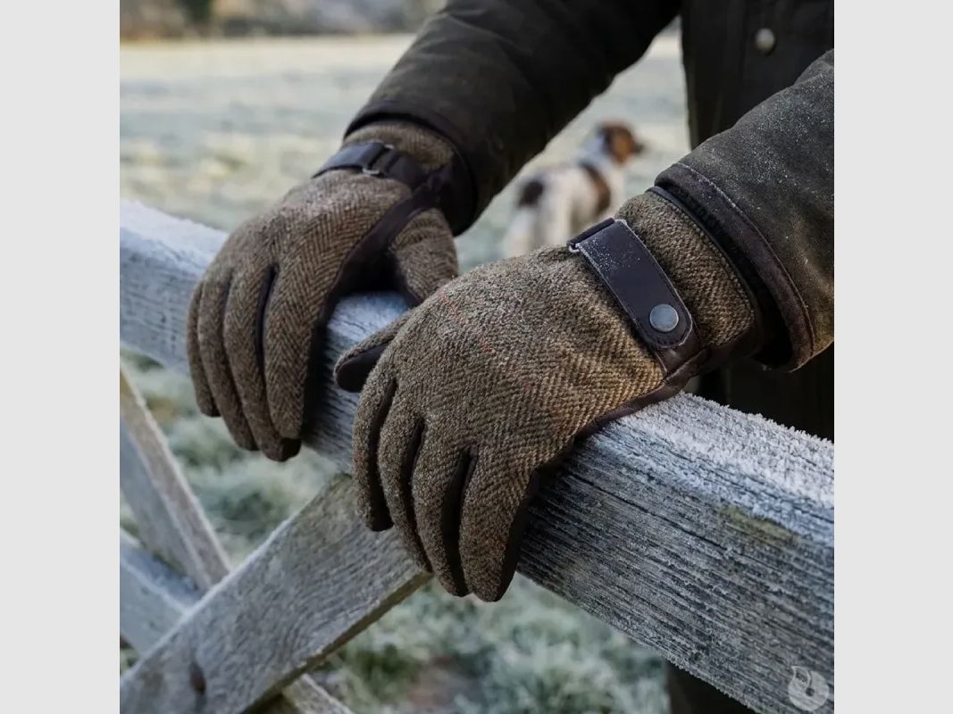Walker and Hawkes Brookmore Handschuhe Braun Leder Tweed, Bild 4 von 16