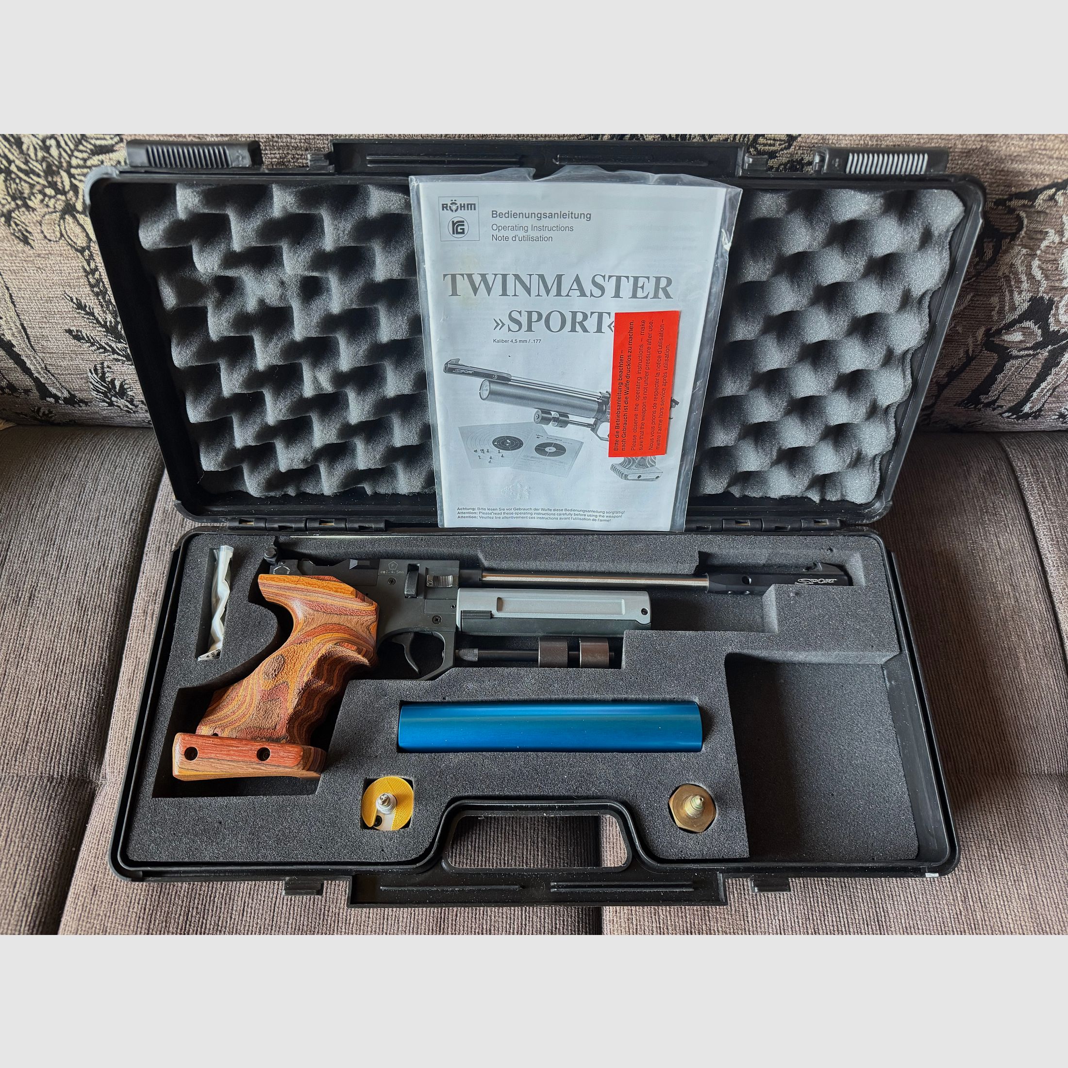 Röhm Twinmaster Sport mit Co2 Adapter und Pressluft System, Gewichten und Koffer