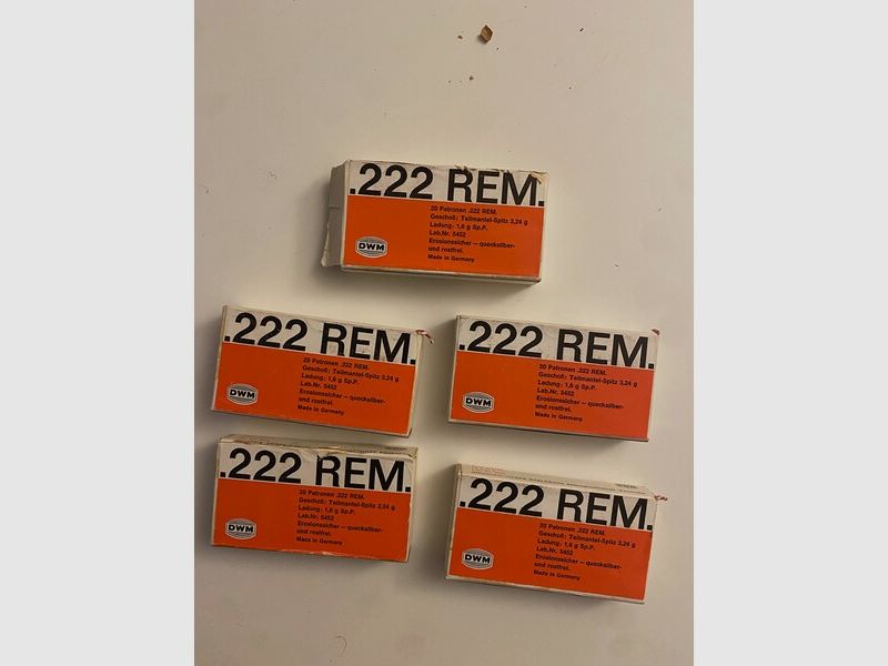 .222 Remington Teilmantel von DWM 100Schuss