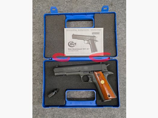 Umarex Colt 1911 z IWG okładzinami chwytu kaliber 9mm PAK strzały ostrzegawcze SRS