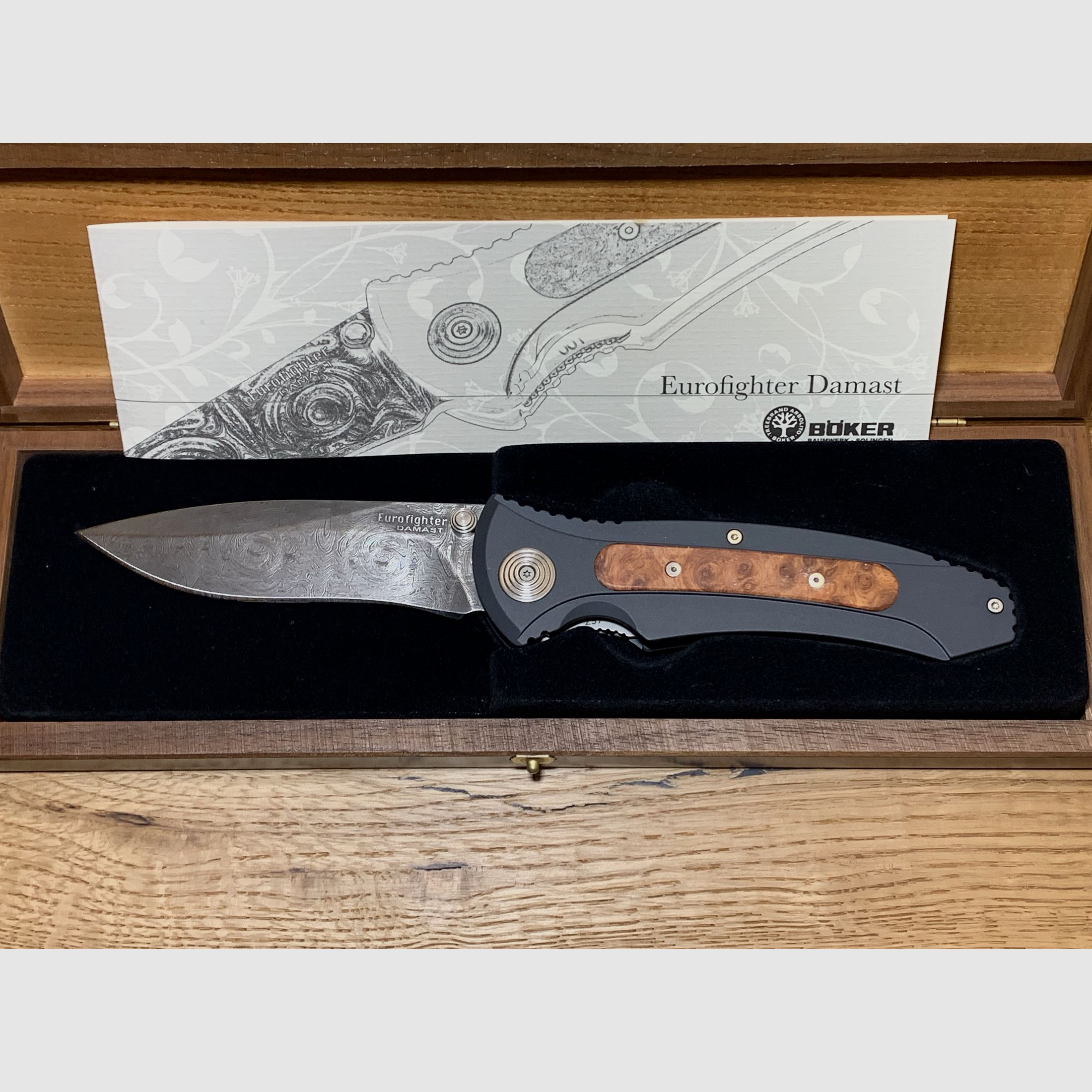 BÖKER DAMAST EUROFIGHTER TASCHENMESSER 
