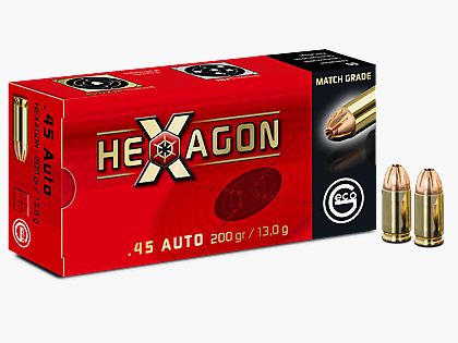 GECO HEXAGON .45 AUTO - 200 GRS. 50 SCHUSS