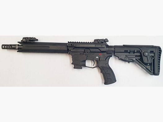 GWMH AG Semi-Automatic Rifle GWMH SPC-SPORTER A5 10" (SWISS PISTOL CARBINE) BLACK Cal.9x19 AR15 Glock Magazine