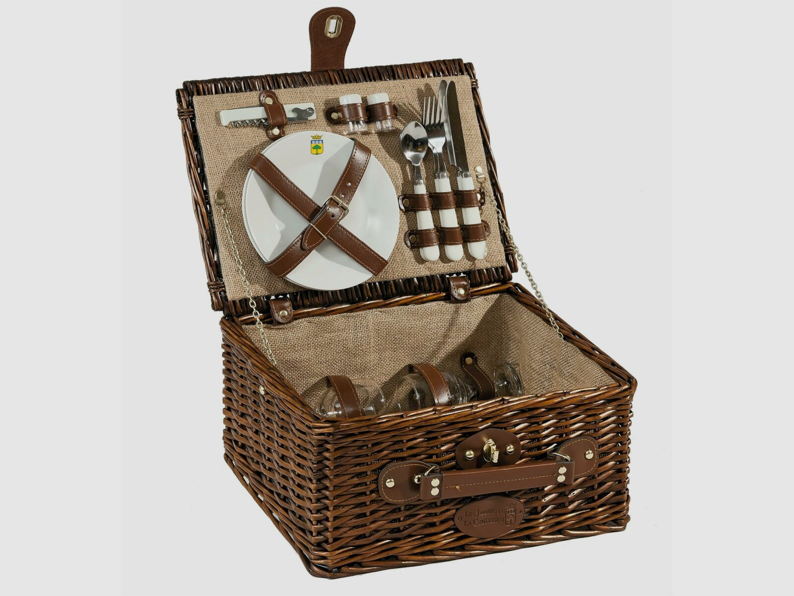 Lovergreen motivo picnic cestino da picnic per due persone Saint Michel