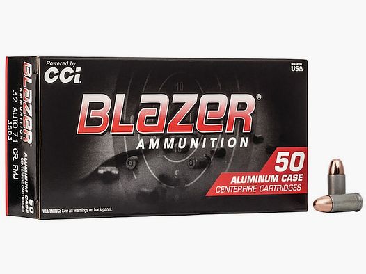 CCI Blazer Aluminum .32 ACP 71GR TMJ 50 cartridges