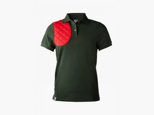 BFL Herren Polohemd, Farbe Grün/Rot, Rechtsanschlag M