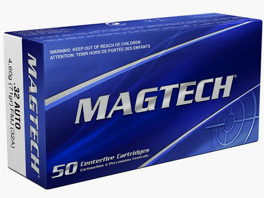 Magtech – 7,65 Browning (.32 Auto) / Vollmantel / 4,6g/71grs. / 50 Stk.