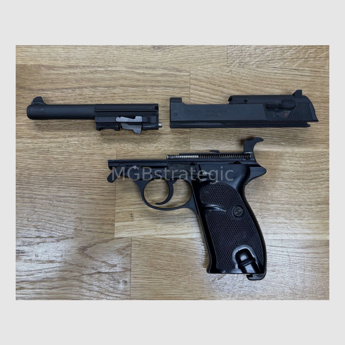 Walther P1 ex stock de depósito de Bundeswehr con bolsa de depósito incluida 1x cargador P38 pistola semiautomática 9mm Luger P 38 / con embalaje de depósito ex stock Bw