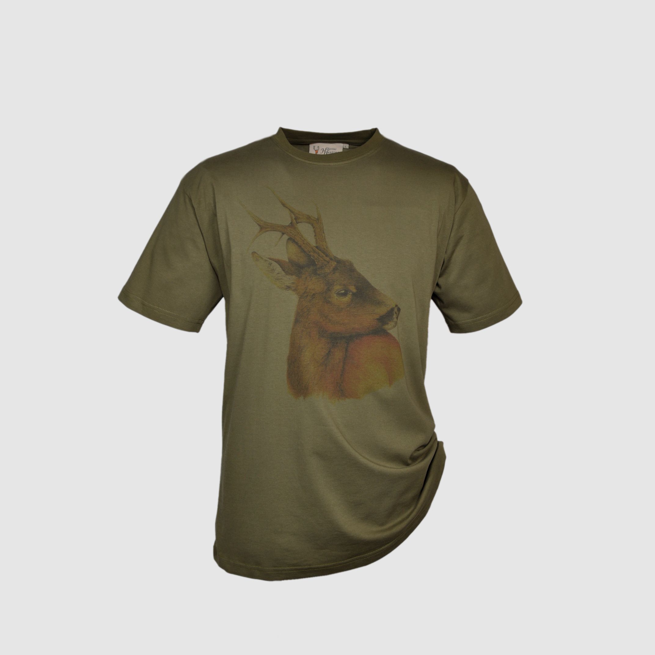 T-Shirt Motiv Rehbock - bunt, Rundhals