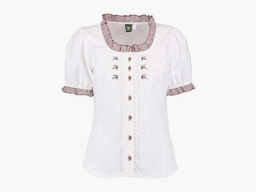 Os Trachten – women's white shirt with deer embroidery