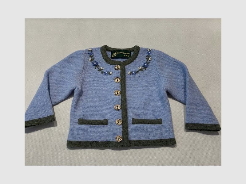 Kinder Strickjacke Merinowolle in Hellblau