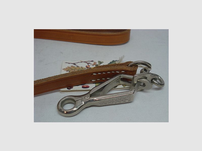 Leine Fahlleder 1,17 m - Breite:15 mm,Scherenzange