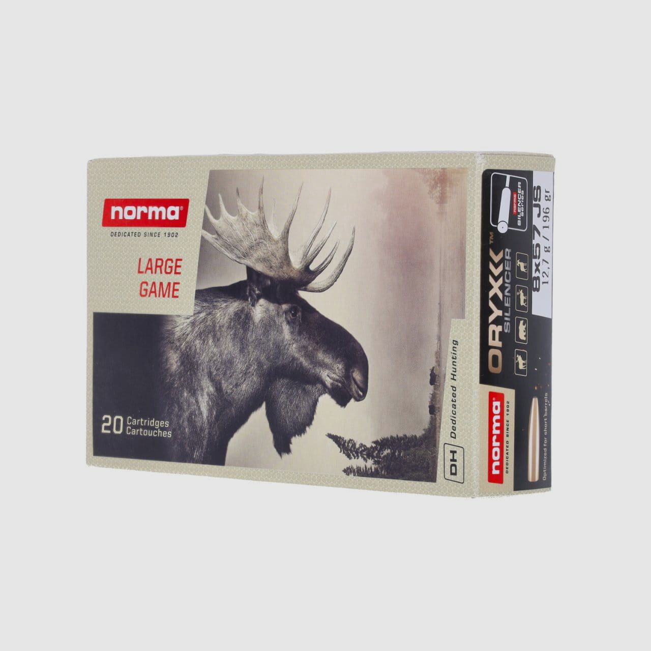 Norma 8x57 JS ORYX Silencieux 196 gr. - 20 pcs.
