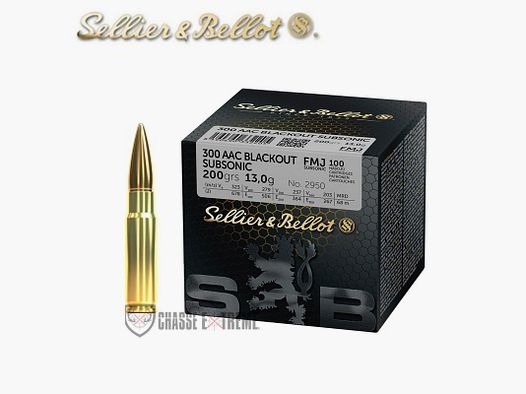 100 Patronen S&B Kal. 300 AAC Blackout 200Gr Subsonic FMJ