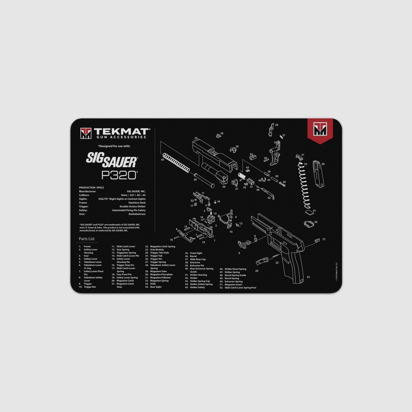 TEKMAT Sig Sauer P320 Waffenreinigungsmatte, Bild 1 von 5