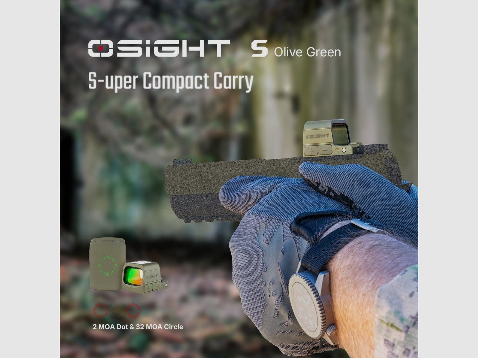 Olight - Kolimator Osight S - 2 MOA Dot i 32 MOA Circle - Osight S 2 MOA - Olive Green, zdjęcie 20 z 20