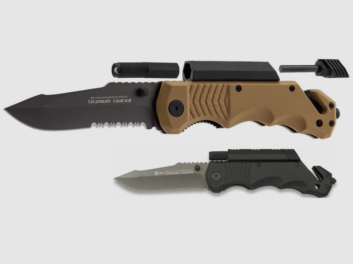 Tactical / Survival Folding Knife - K25 Tan, image 1 of 8