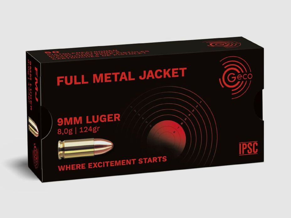 GECO 9mmLuger FMJ 124grs. – 289,00 € je 1.000 Schuss