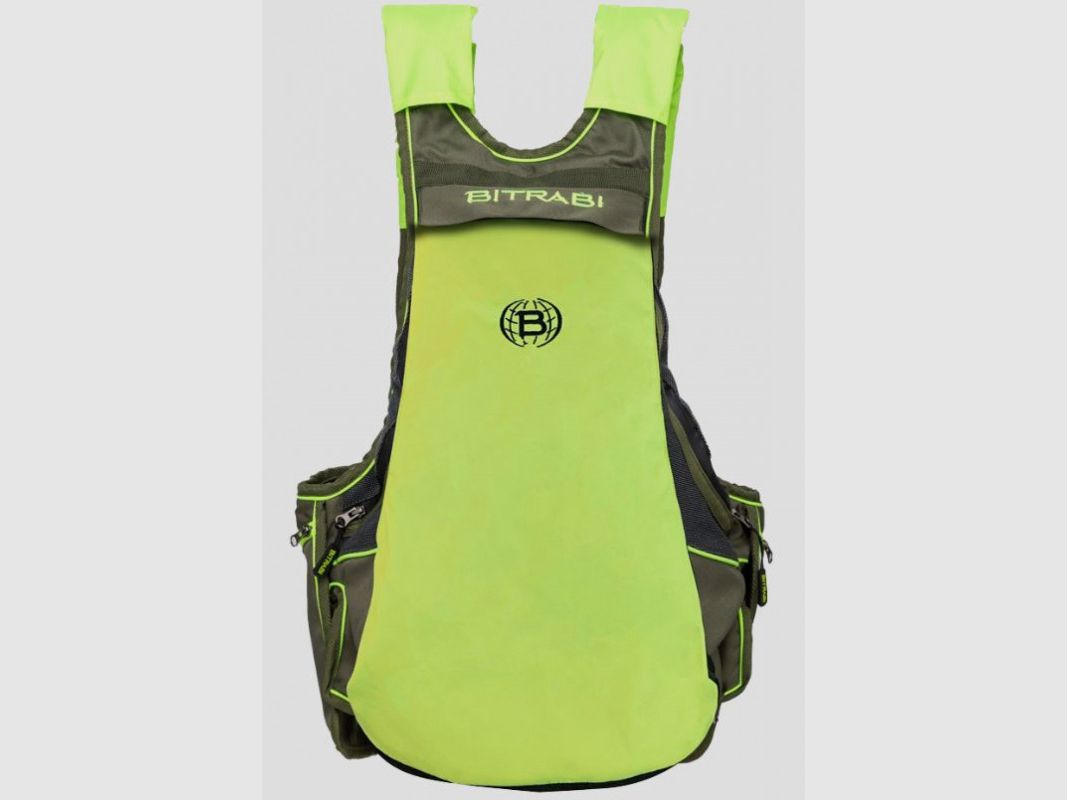 Driekamer jachtvest rugzak fluorescerend groen Bitrabi model TRIO PRO, afbeelding 7 van 7