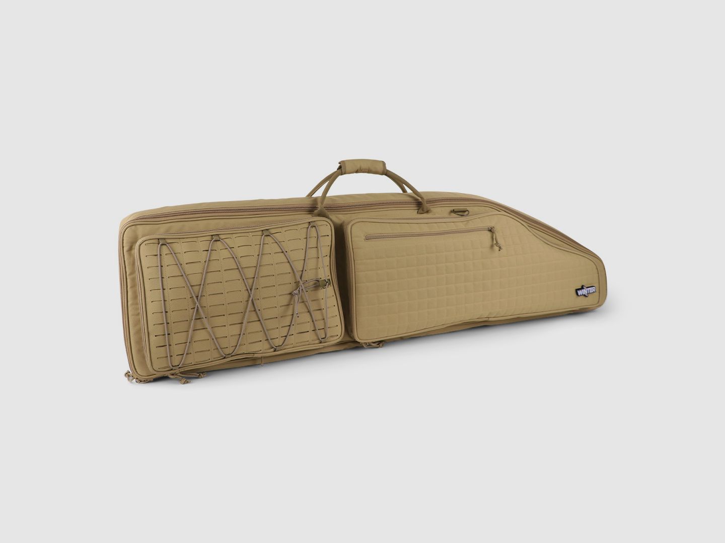 Winter Waffentasche Olympic 130 cm – Laser-Cut MOLLE, Shockcord, Rucksacktragesystem, 1000D Nylon (Dune)