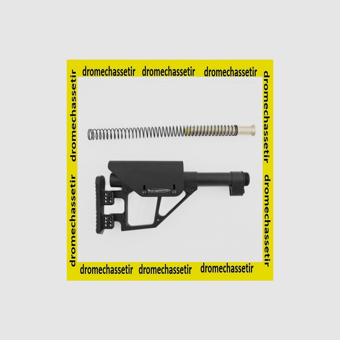 verstellbarer Aluminium-Schaft MIL-SPEC Pufferfeder schwarz