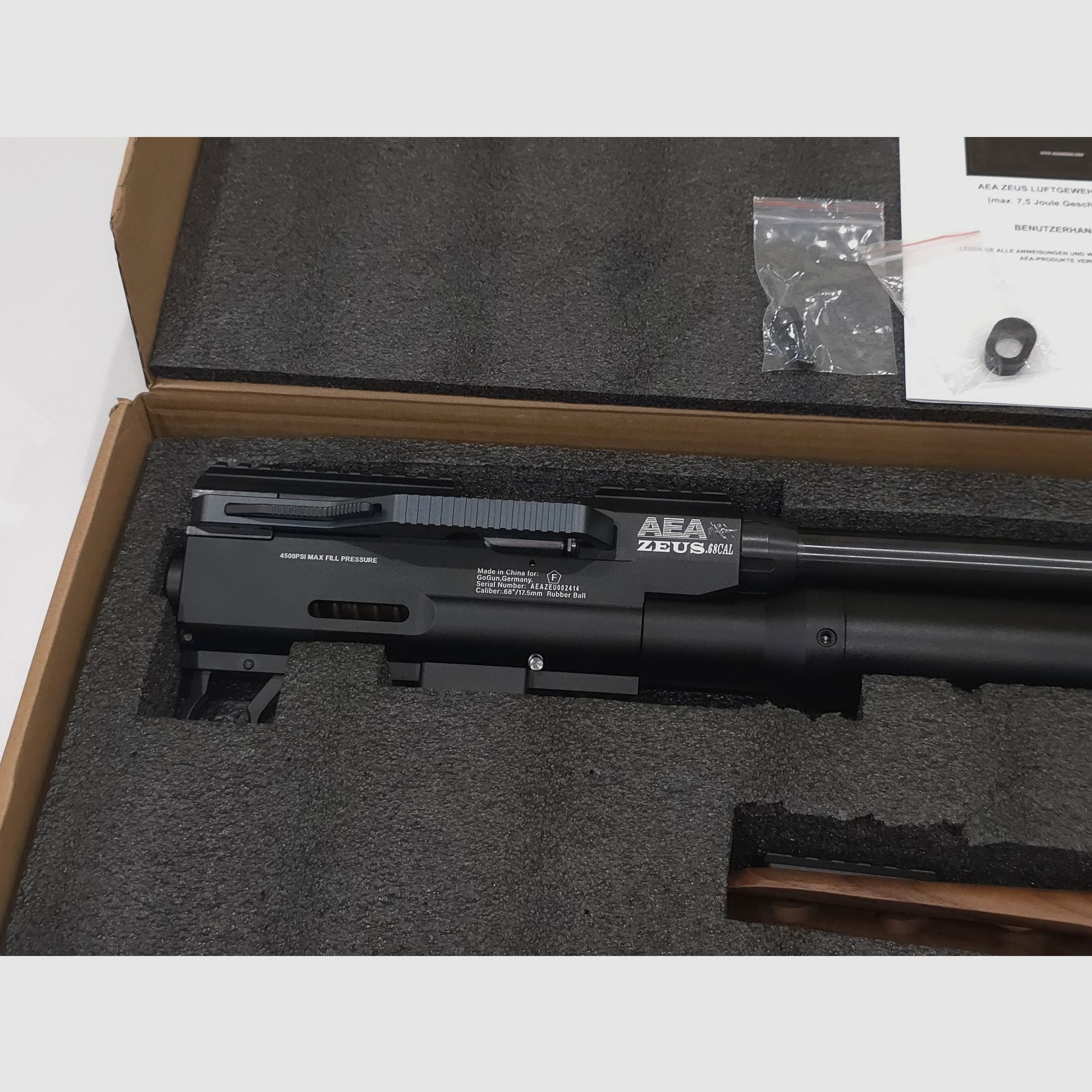 PCP carabine à air AEA Zeus .68 version F jusqu'à 7,5J NEUF et OVP éventuellement aussi échange contre Megalodon ou Evanix MP30