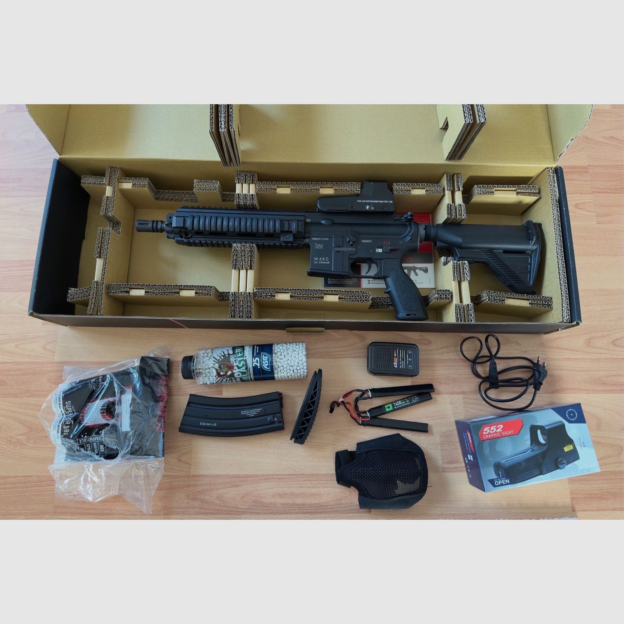 VFC HK416 CQB V2 S-AEG electric Airsoft 6 mm BB + accessories + original packaging