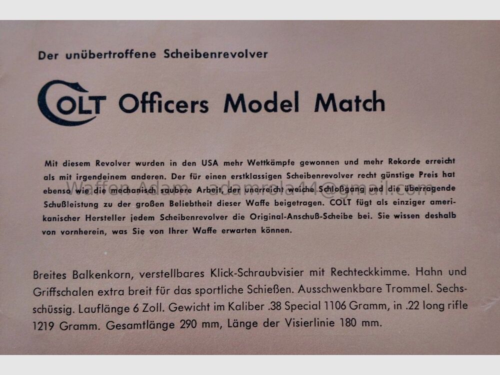 Colt	 Modell Officer`s  Match