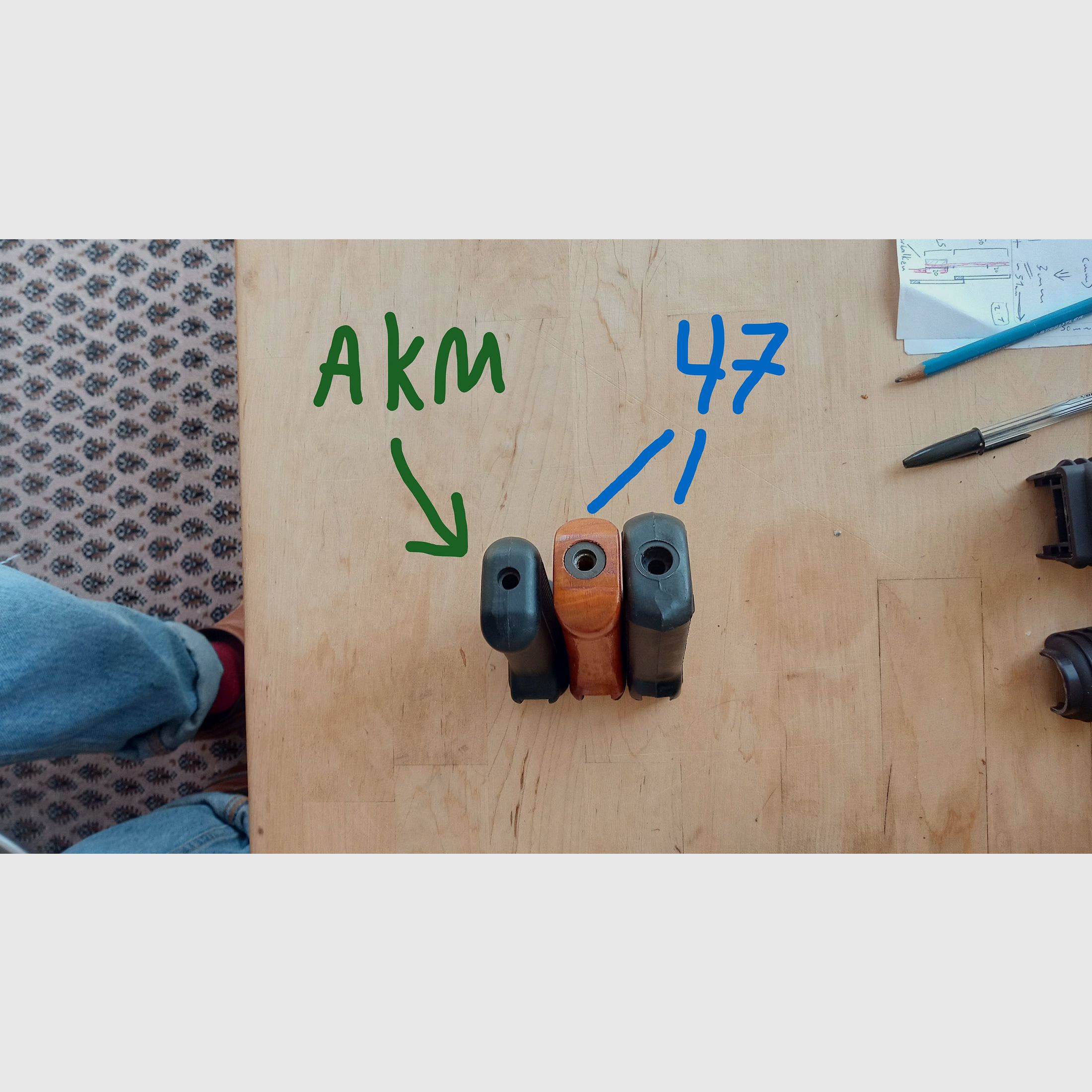 Poignée de pistolet Zastava M70 avec angle de poignée AK47 référence technique // Yugo AK