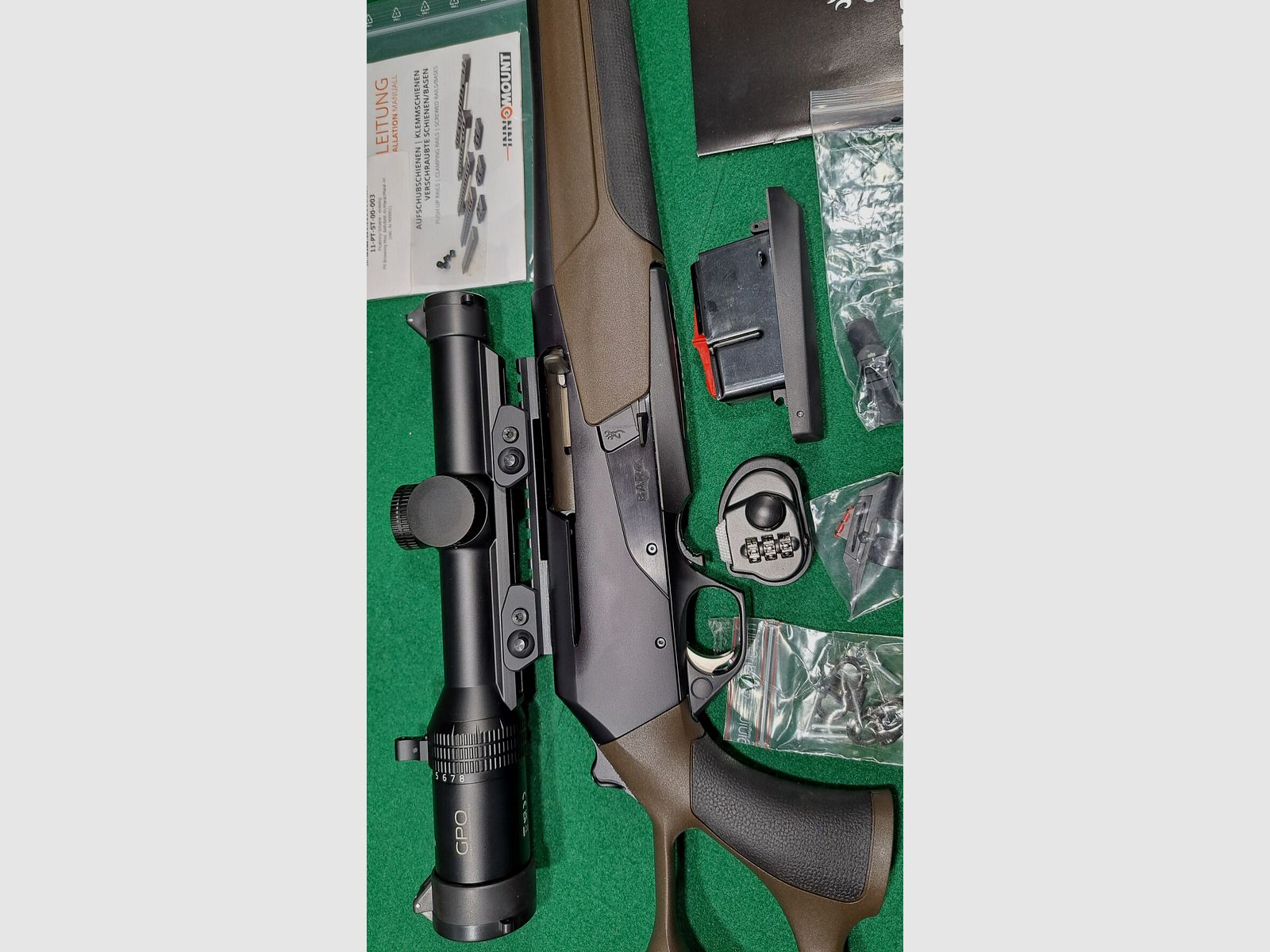 Fusil semi-automatique Browning BAR 4X Hunter Crosse Composite Marron/Noir Cal. .308Win avec accessoires
