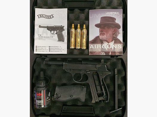 Umarex CO2 - Walther P 38 conjunto completo en OVP
