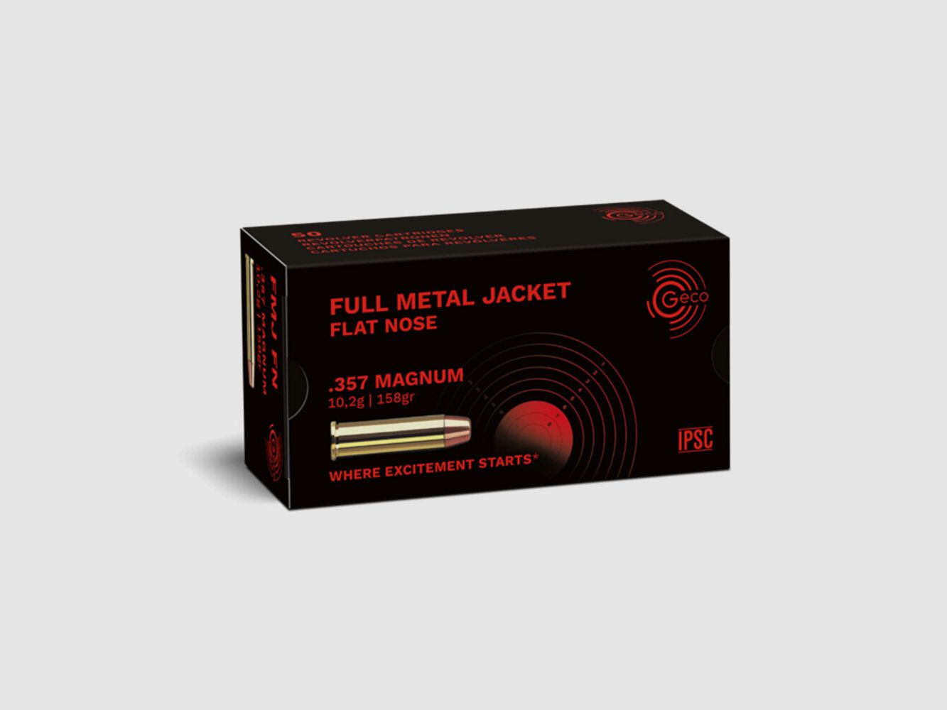 Geco FMJ Flat 158grs 50St .357Mag
