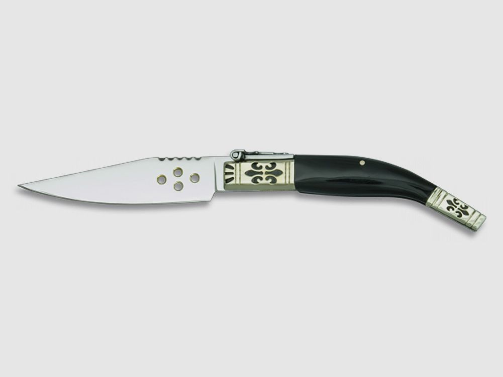 Spanisches Navaja Taschenmesser Alpaca 9cm Horn Geschenk-Box