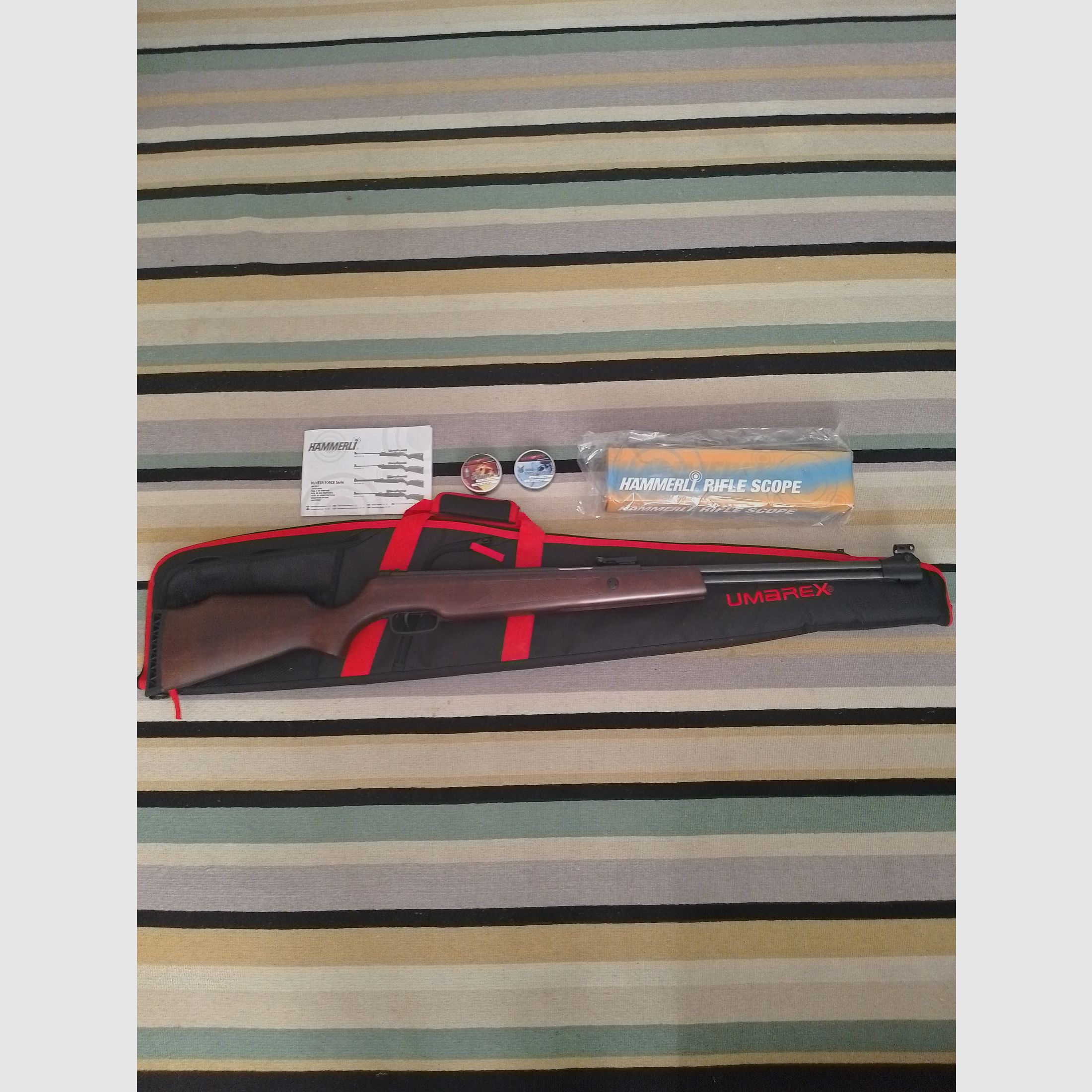 Luftgewehr HÄMMERLI HUNTER FORCE 900 COMBO 4,5 MM DIABOLO MIT 6X40 ZIELFERNROHR & Futteral & 2 Dosen Diabolos 